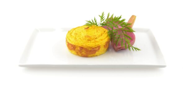 Dariole de flan de carotte Bio, miel et cumin
