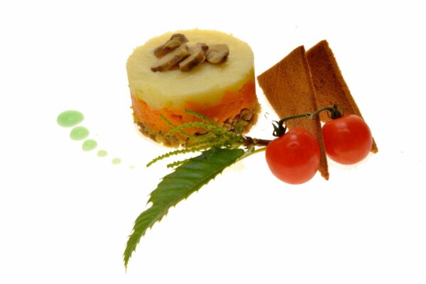 Duo de panais et carottes aux châtaignes, toast de pain grillé